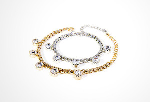 CUBIC ROPE CHAIN BRACELET-gold/silver