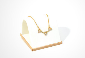 3TRIANGLE CUBIC NECKLACE - gold
